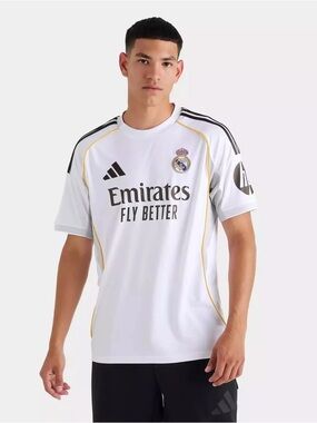 Men's Adidas Real Madrid 25-26 Home Soccer Jersey L slim fit